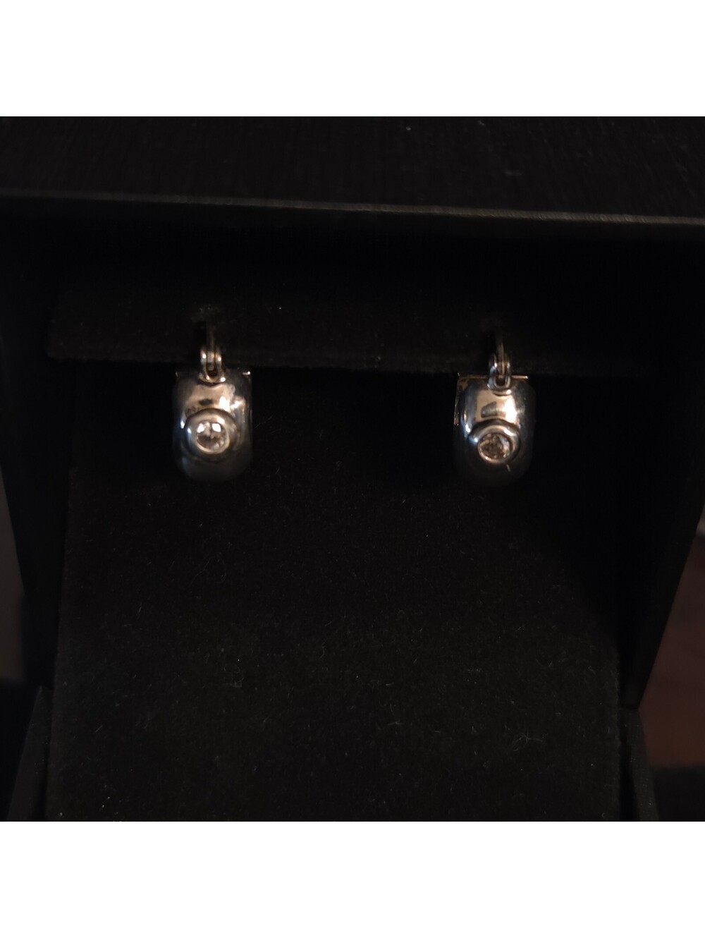 Vintage Sterling Silver CZ Hoops